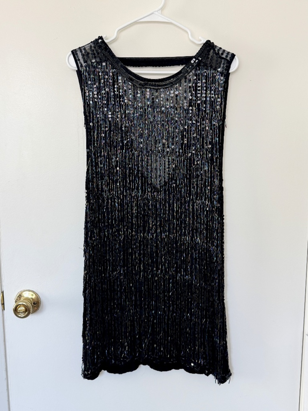 NWT Free People Black Beaded Sequin Embellished Mini Cocktail Party Dress Rare S